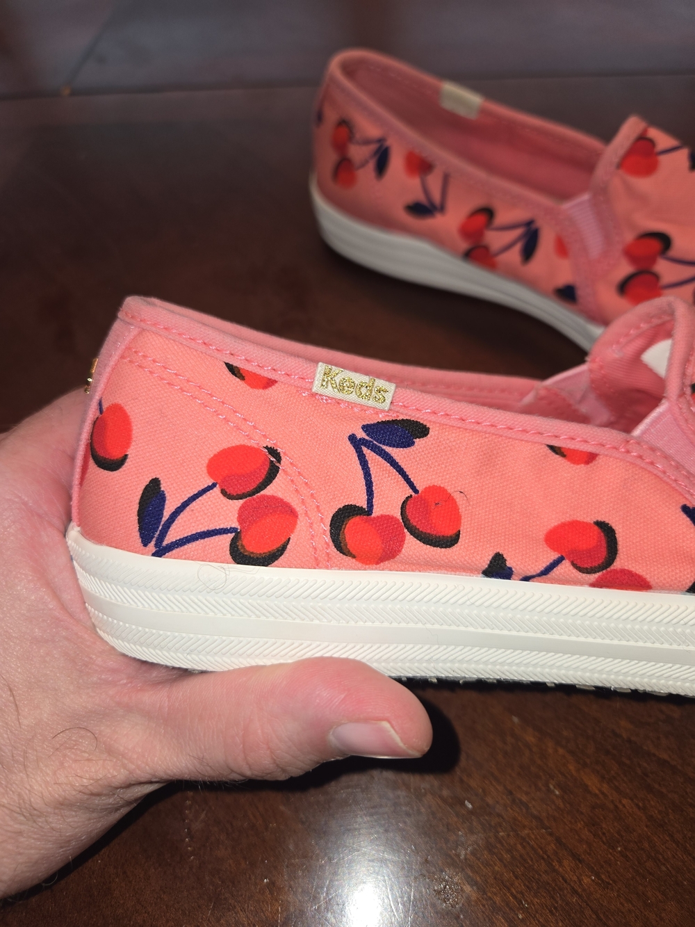 kate spade keds Pink Cherry Print Slip-On Mules - Picture 2 of 6